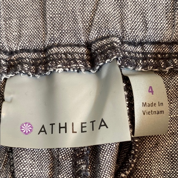 Athleta Gray Linen Straight Leg Pants - Picture 2 of 10